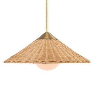 Uttermost Phuvinh 1 Light Rattan Shade Pendant - 10H x 20 Dia in.