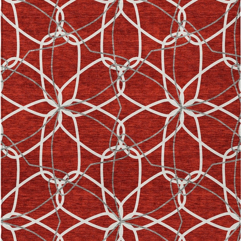 HomeRoots Geometric Modern Rectangle Outdoor Rug