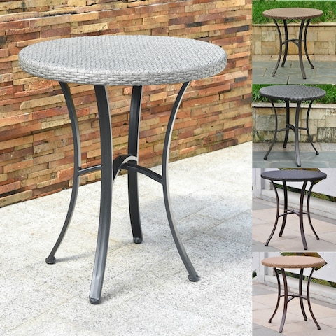 International Caravan Barcelona Resin Wicker/Aluminum 28-inch Round Outdoor Bistro/Side Table