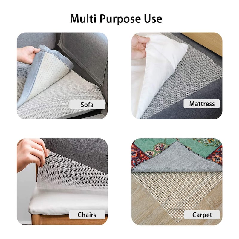Non-Slip Gripper Mat Floor Protector Indoor Area Rug Pad - Beige