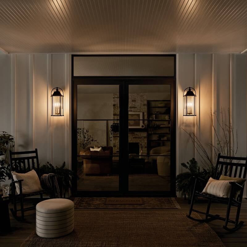 Kichler Lighting Harbor Row 4-Light Textured Black Outdoor Wall Sconce - 28.75 in