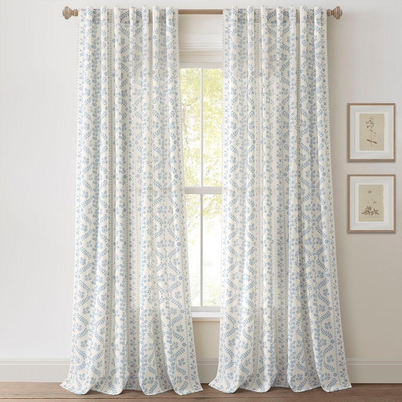 Lush Decor Doreen Delicate Floral Window Curtain Panels - 84" x 52"
