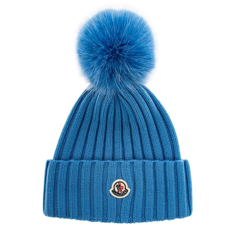 Moncler Wool Beanie with Pom Pom - One Size Fits Most