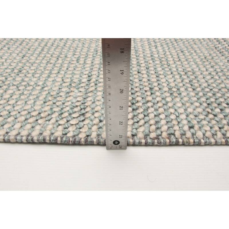 ECARPETGALLERY Braid weave Sienna Turquoise Wool Rug - 5'0 x 8'0