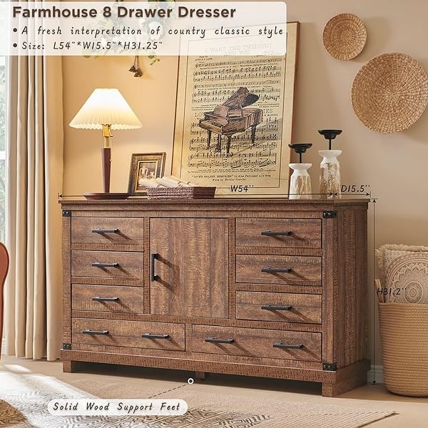 Farmhouse 8 Drawer Dresser, Wood Long Chest of Drawers, Closet Dresser - On Sale - Bed Bath & Beyond - 40768400 Farmhouse 8 Drawer Dresser, Wood Long Chest of Drawers, Closet Dresser - On Sale - Bed Bath & Beyond - 40768400