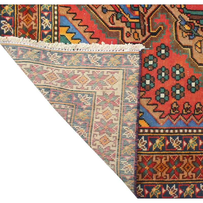 Fine Vintage Distressed Sharlene Beige/Red Runner - 4'8" x 9'6"