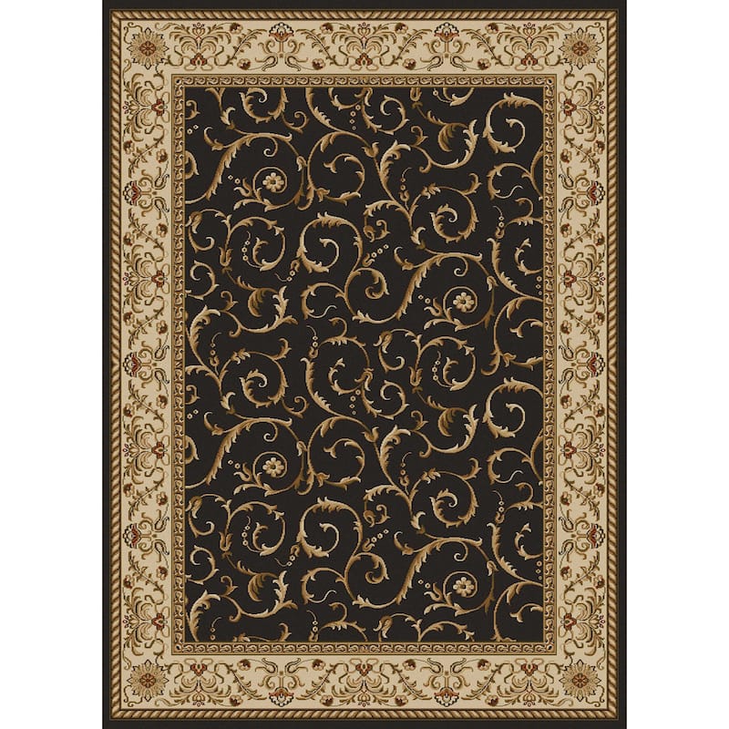 Admire Home Living Amalfi Transitional Scroll Pattern Area Rug