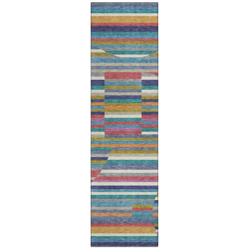 Machine Washable Indoor/ Outdoor Modern Cokedale Chantille Rug