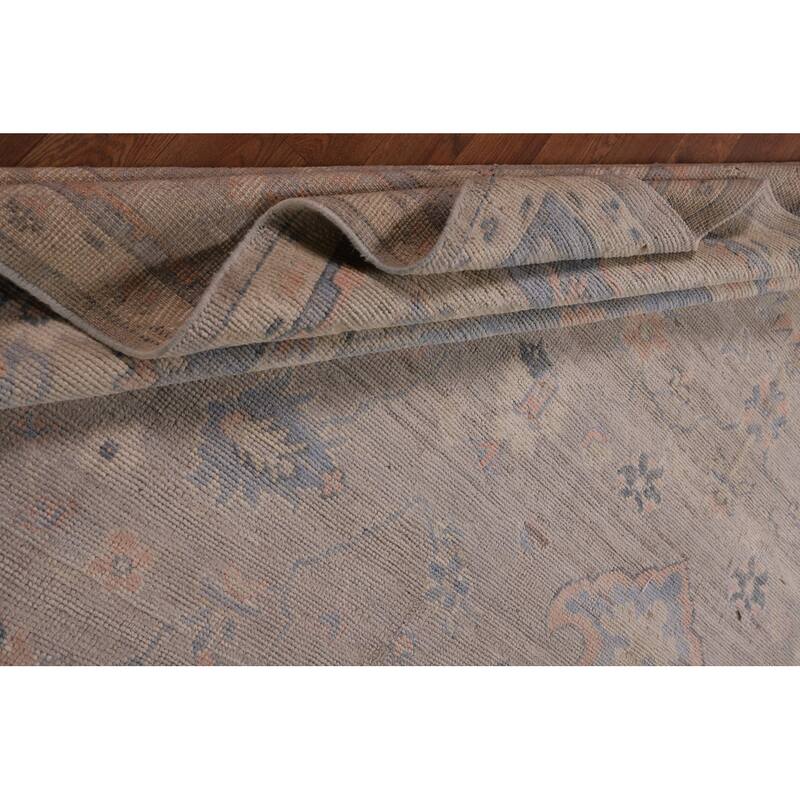 Vegetable Dye Oushak Turkish Rug Handmade Wool Carpet - 8'4" x 11'11"