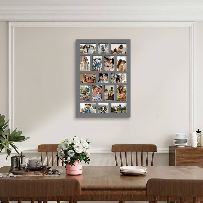 Rustic 17-Pack 4x6 Collage Frame 26.2x18.4 Inch Picture Frames Collage Wall Decor