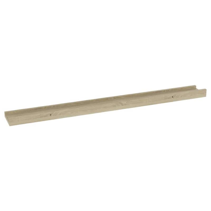 Yuli Wall Shelf Set of 4, Farmhouse Brown, Raised Ledge Design 32 Inch