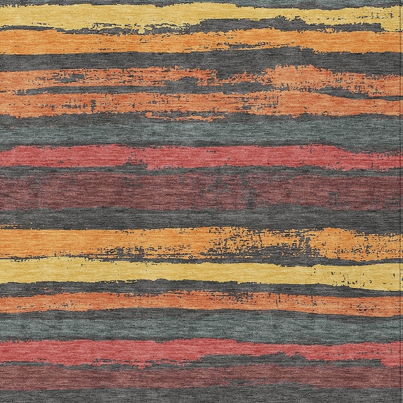HomeRoots Striped Transitional Rectangle Outdoor Rug