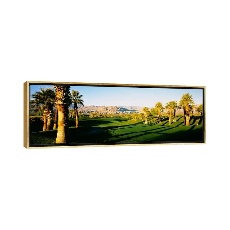 iCanvas "Palm Course, Desert Springs Golf Club, JW Marriott Desert Springs Resort & Spa" by Panoramic Images Framed Canvas Print - 12x36 - Gold