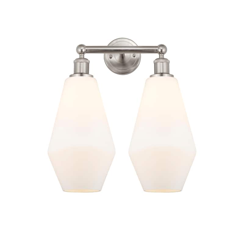 Innovations Lighting Cindyrella - 2 Light 16" Bath Vanity Light - Cased Matte White/Satin Nickel