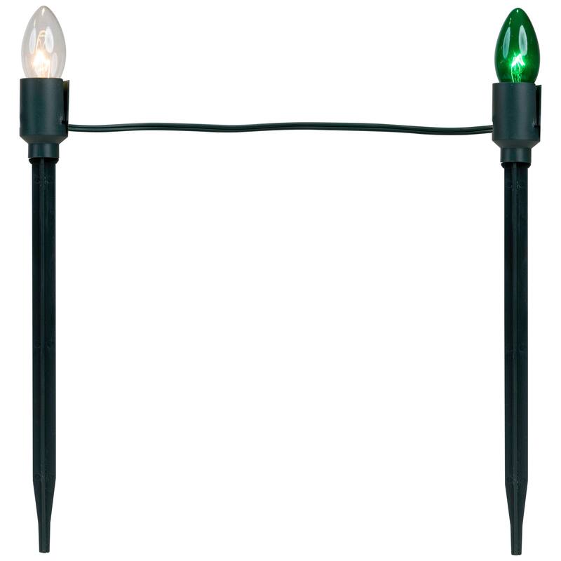 Set of 15 Lighted Red, Clear Green C9 Christmas Pathway Marker Decor