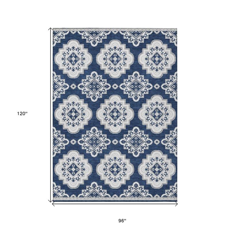HomeRoots Medallion Transitional Rectangle Outdoor Rug