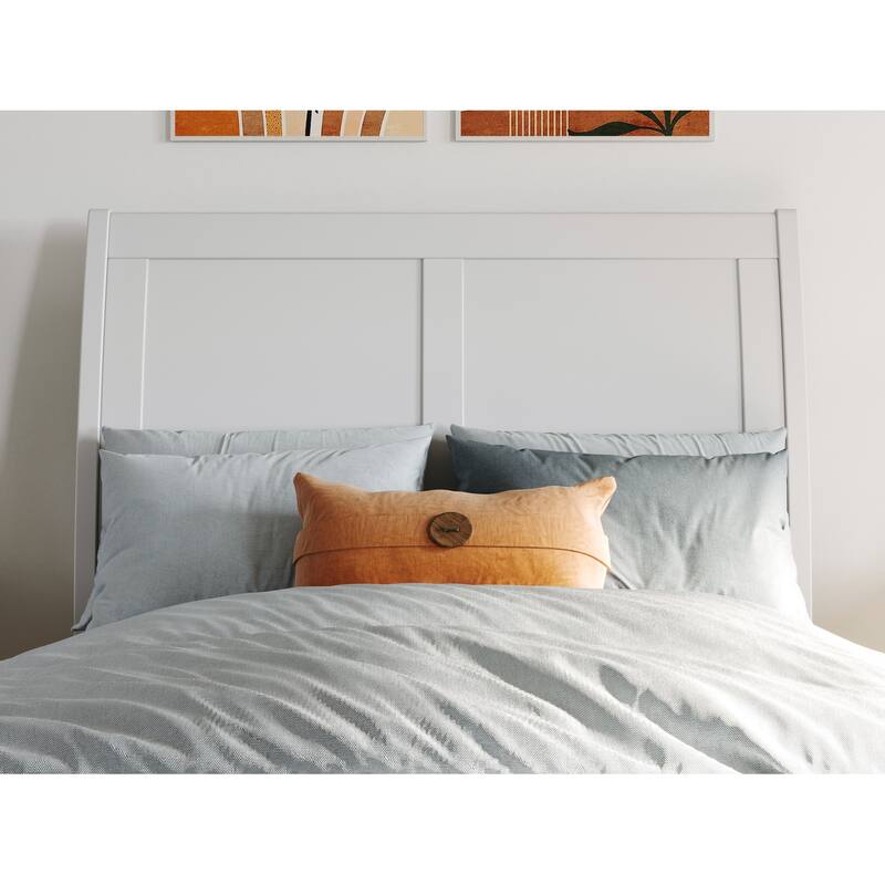 AFI Portland Twin XL Size Platform Bed with Matching Footboard & Storage in White