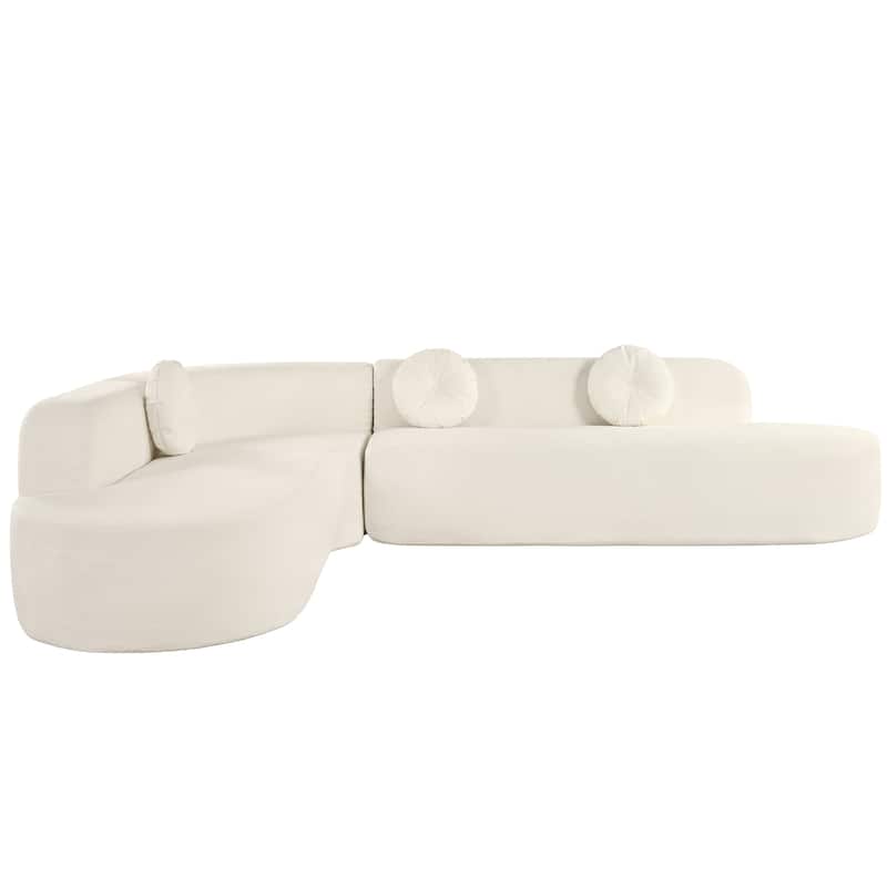 Christopher Knight Home - Mirod 122'' Extra Large Sectional Sofa with Elegant Curved Design and Plush Round Cushions