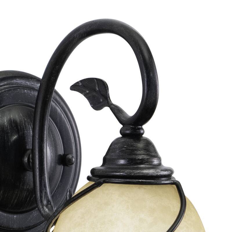 Vine 1 Light Black Rustic Bathroom Wall Fixture - 7.5-in W x 9.25-in H x 10-in D