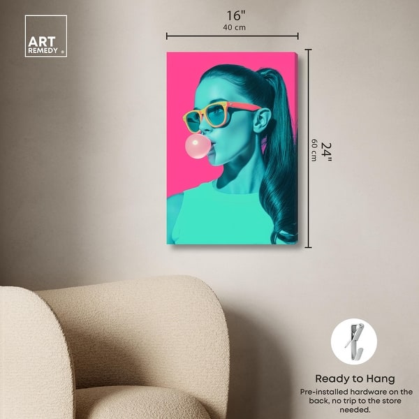 dimension image slide 5 of 6, Retro Chic I Modern Pop Art Canvas Print by Art Remedy