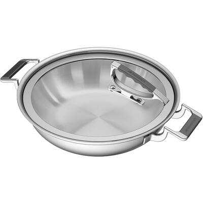 CookCraft 12-inch Dual Handle Casserole with Glass Latch Lid