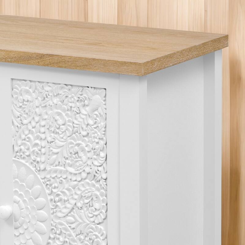 47.2" Retro TV Stand for TVs up to 43 Inches, Media Console with Glass Cabinet Doors, 3 Spacious Cabinets, Adjustable Shelves