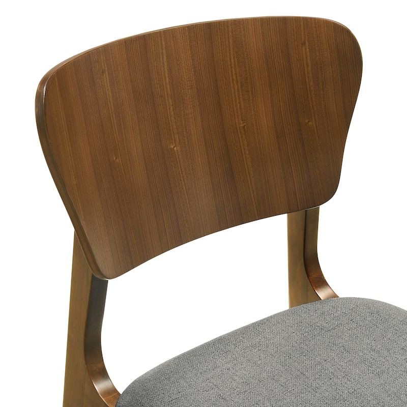 Kalia Mid-Century Modern Upholstered Wood Dining Chairs - Set of 2