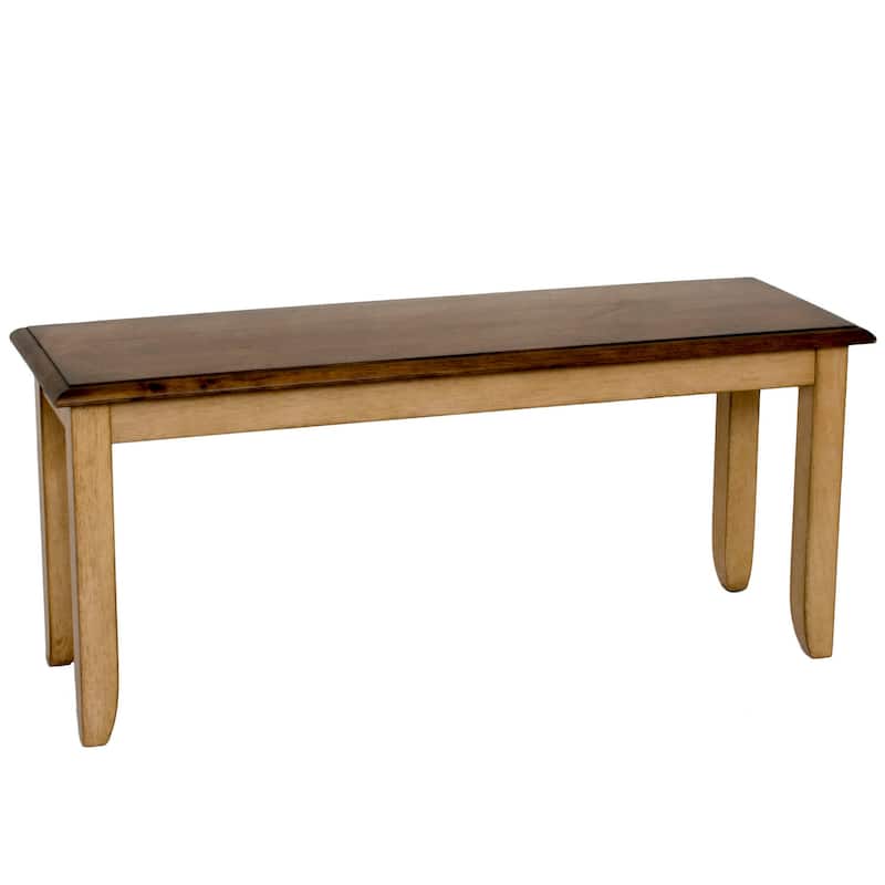 Rectangular Dining Set 6 Piece 60" Table with Bench - Seats 7 - Modern Farmhouse Style