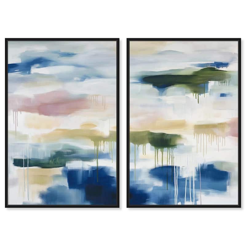 Kairos II Canvas Set of 2 by Art Remedy - 36" x 54" - Black