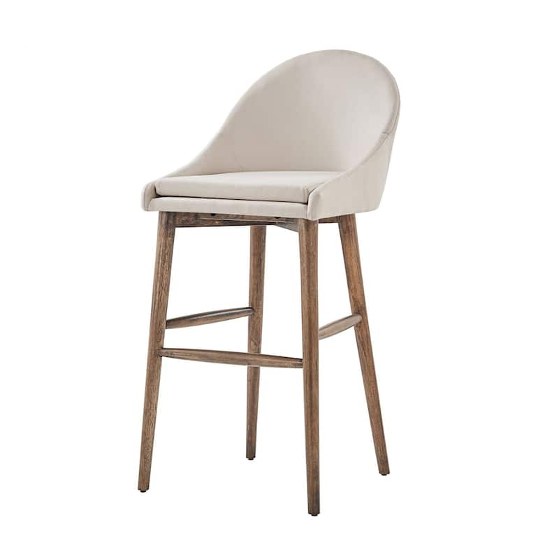 Natoma Walnut Mid-Century Wood Stool by iNSPIRE Q Modern (Set of 2)