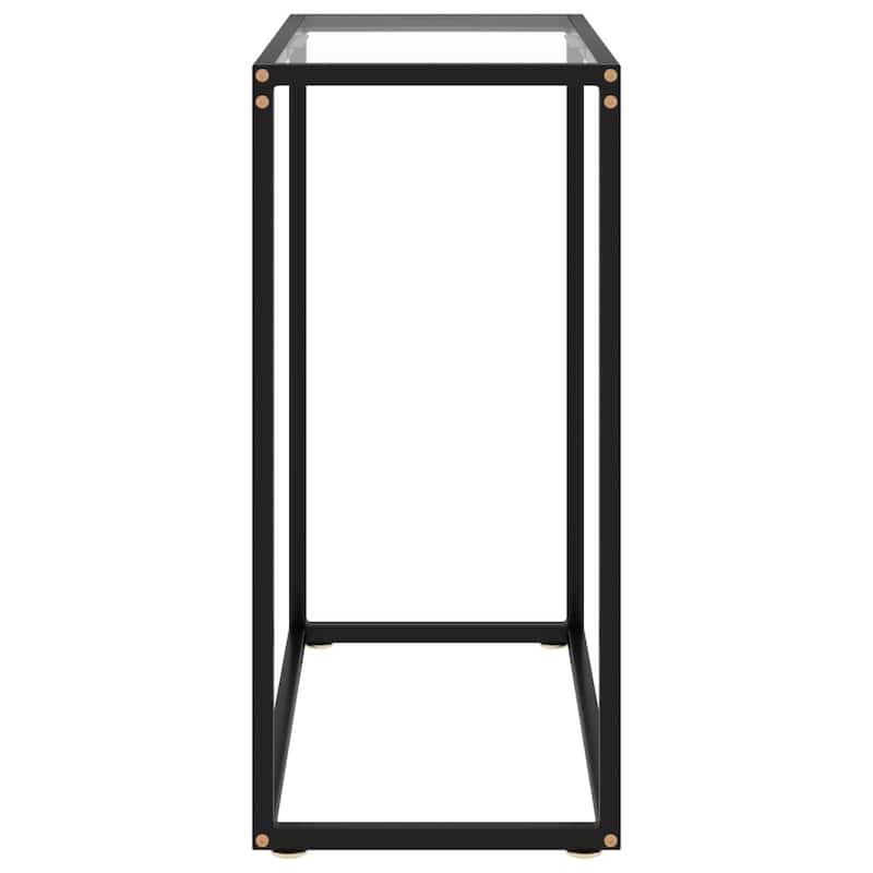 vidaXL Console Table Transparent 23.6"x13.8"x29.5" Tempered Glass - 23.6" x 13.8" x 29.5"