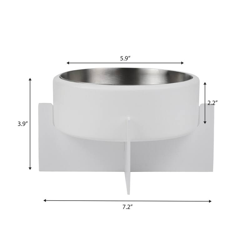 Intersecta Concrete & Steel Pet Feeder - 16oz with Metal Stand