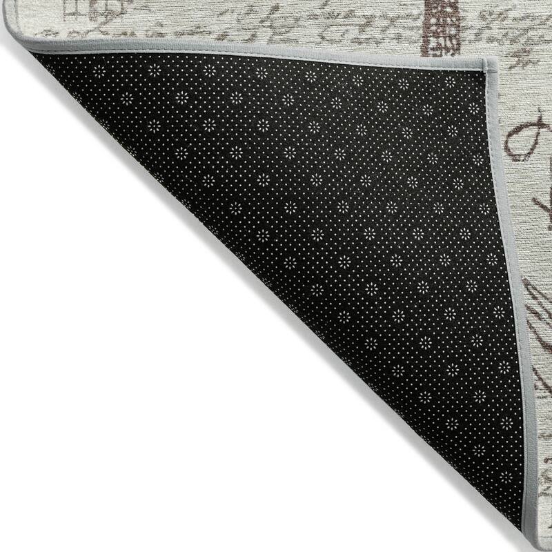 Machine Washable Indoor/Outdoor Modern Paris Chantille Rug