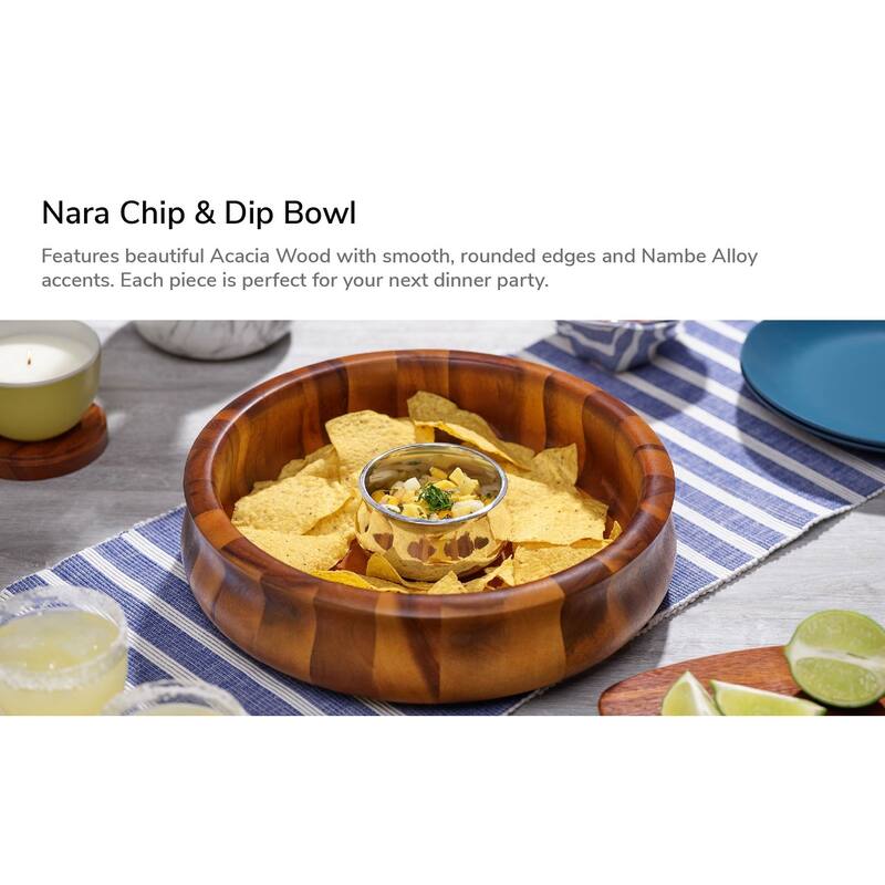 Nara Chip and Dip Bowl - 13” D x 3.5” H