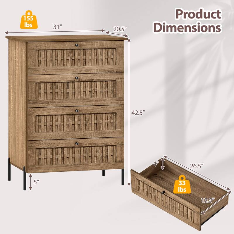 Gymax 425'' Tall Storage Chest Cabinet w/Interlocking Mechanism Metal