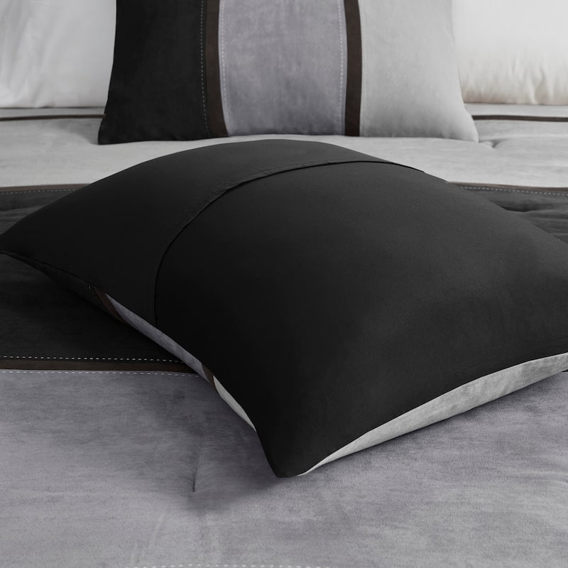 Madison Park Hanover 7 Piece Faux Suede Comforter Set