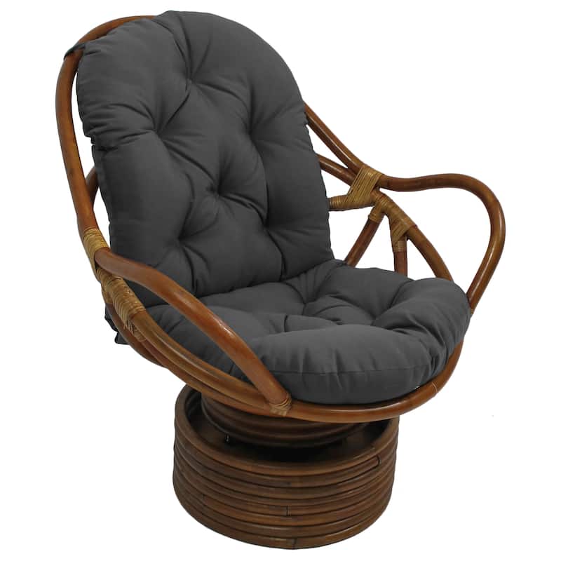 Blazing Needles 48-inch Swivel Rocker Cushion - 24 x 48 - Cool Grey