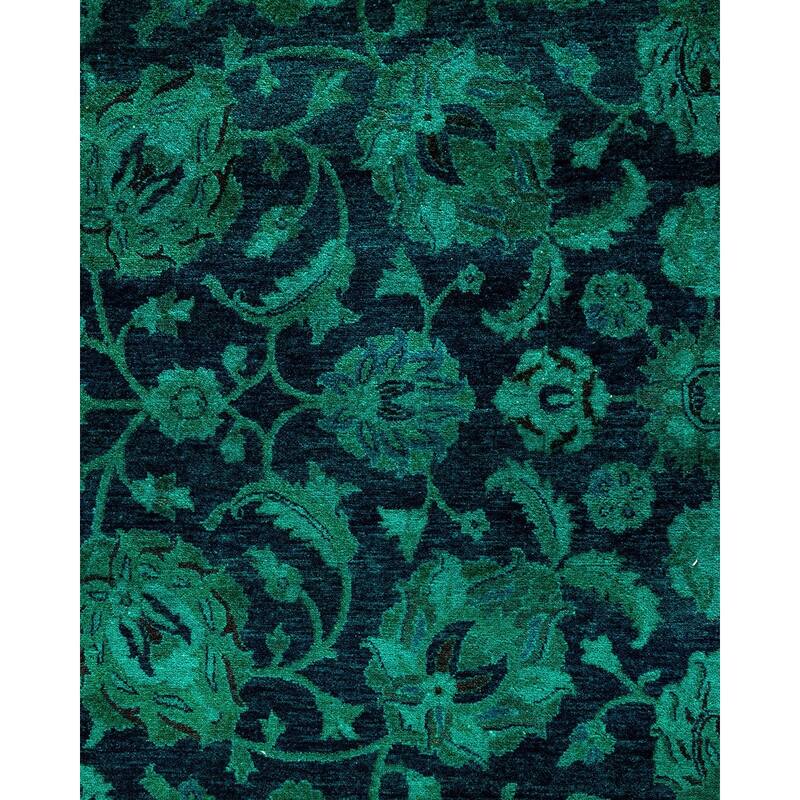 Fine Vibrance, One-of-a-Kind Hand-Knotted Area Rug - Green, 6' 1" x 6' 1" - 6' 1" x 6' 1"