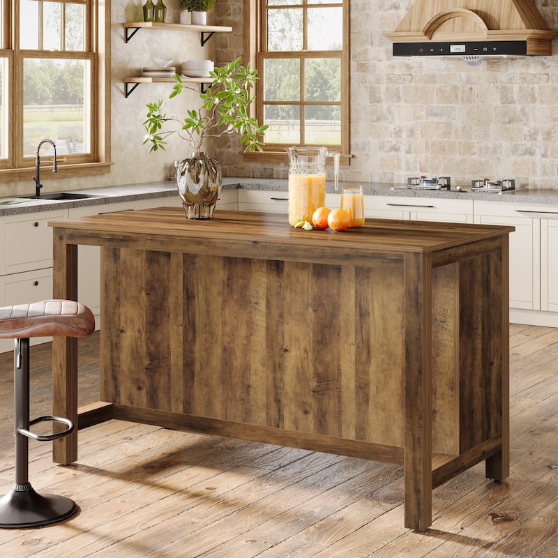 Kitchen Island with Storage Stationary Island Table for Kitchen