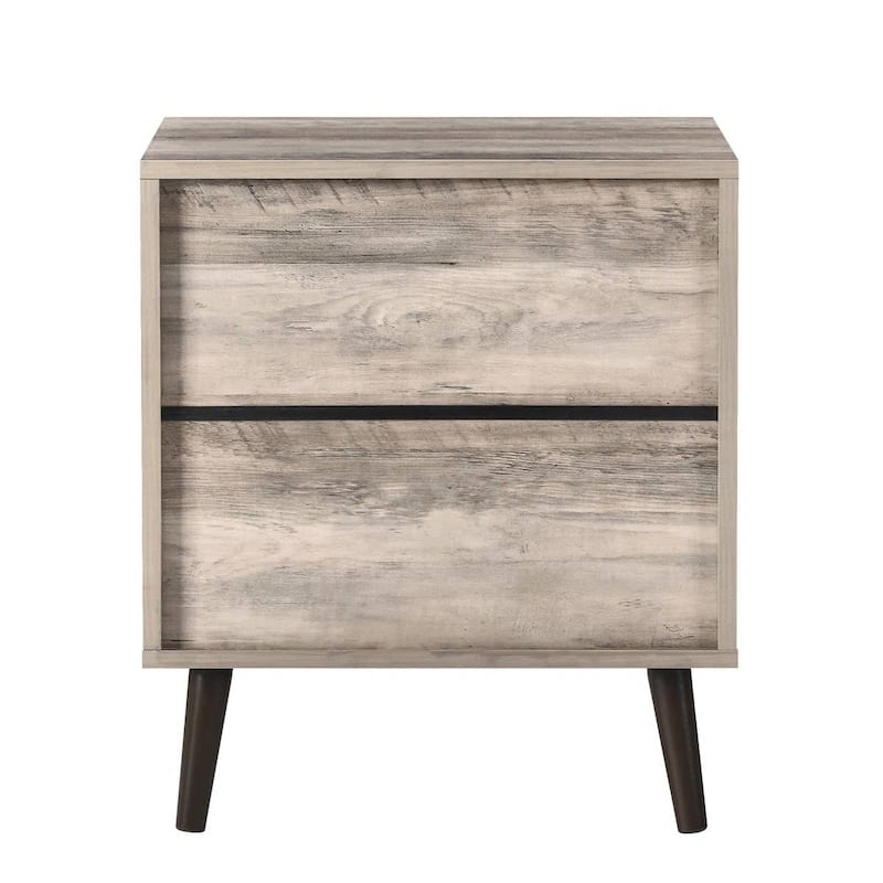 Solid Wood Nightstand with Drawer and Open Shelf
