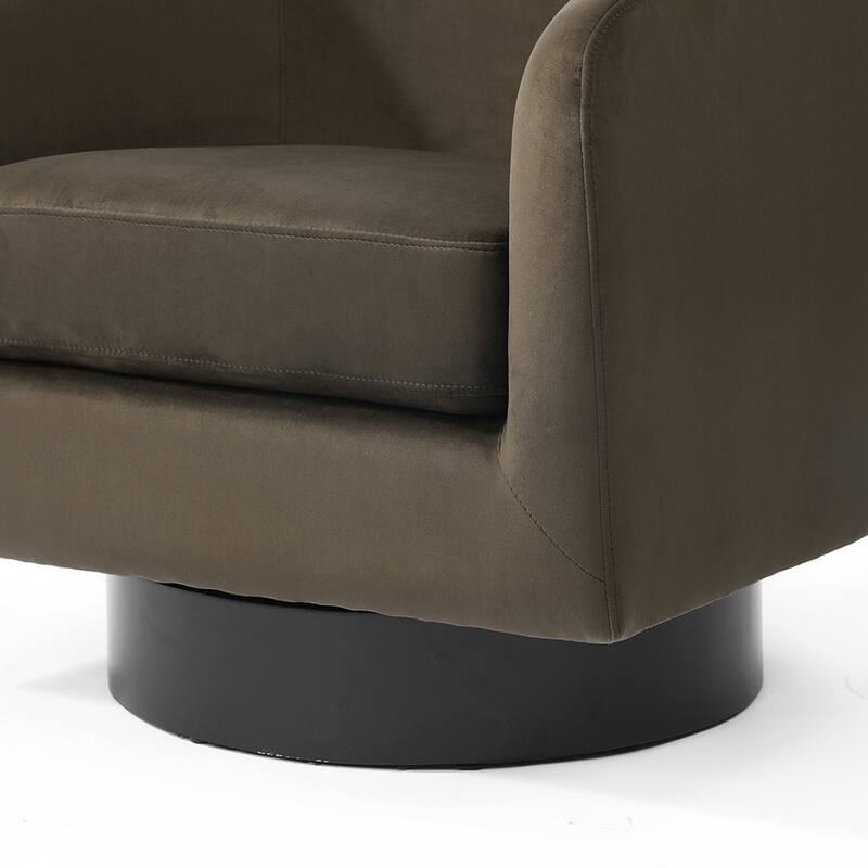 UIXE Set of 2 Swivel Barrel Accent Chair Velvet Armchair For Living Room