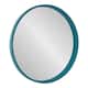 Kate and Laurel Travis Round Wood Accent Wall Mirror - 25.6" Diameter - Teal
