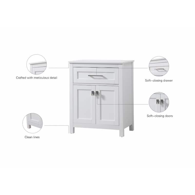 Indigo Home 24 Inch Bathroom Storage Freestanding Cabinet