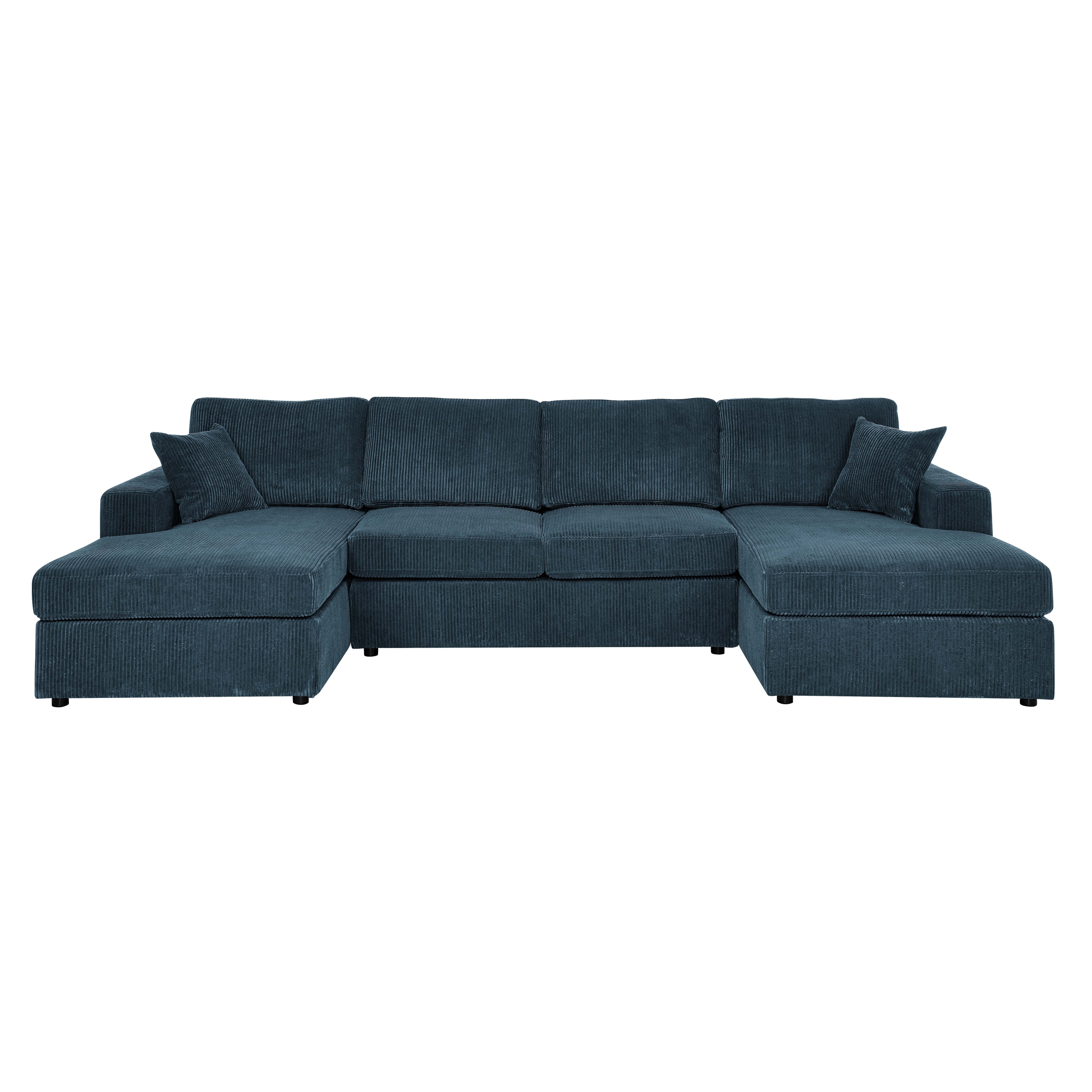 3-Piece Corduroy Double-Chaise Sectional
