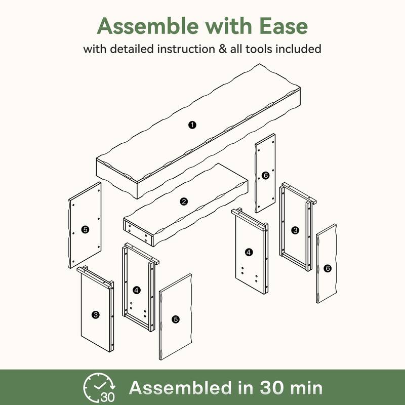 63 Inch Entryway Shoe Bench, Solid Wood Dining Bench for Kitchen / Bedroom / Hallway - 62.99" L x 15.74" W x 23.62" H