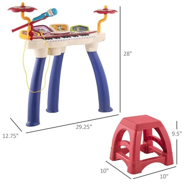 Piano Keyboard with Drum Set 32 Key Electronic Musical Instrument - 29.25"L * 12.75"W * 28.00"H