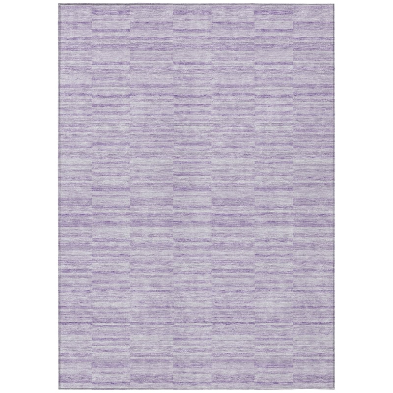 Machine Washable Indoor/ Outdoor Chantille Contemporary Blocks Rug