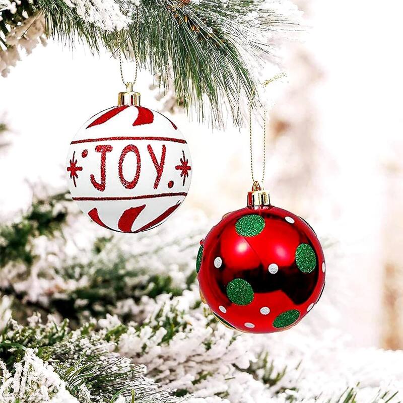 16PCS 2.36in Decorative Christmas Balls Ornaments for Xmas Tree Decor - N/A