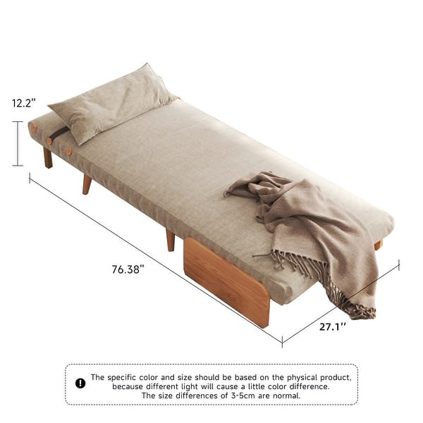 dimension image slide 14 of 22, JASIWAY Modern Upholstered Convertible Sofa Bed
