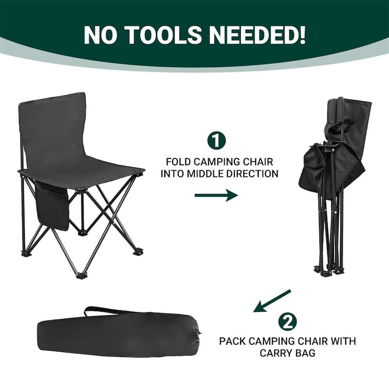 4 Pack Black Camping Chairs